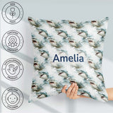 Custom Name Realistic Shark Splash Water Seamless Ocean Predator Square Filled Cushion Throw Pillow Sofa Bed Home Decor Zip Washable UK Made