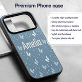 Blue Butterflies Stars Dreamy Sky Printed Design Custom Name Protective Phone Case Mobile Cover Durable Everyday Smartphone Shock Resistant