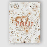 Personalised Name Cute Lion Floral Leaves Custom  Unique Gift Idea Elegant Feature Canvas Wall Art Print Decor Picture Ready to Hang