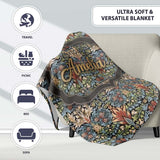 Vintage Ornamental Floral Damask Seamless Pattern Classic  Personalised Custom Name Super Soft Fleece Blanket Bed Sofa Throw