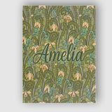 Personalised Name Nouveau Green Botanical Custom Modern Room Accent Contemporary Display Canvas Wall Art Print Decor Picture Ready to Hang