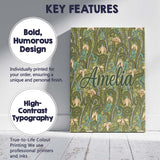 Personalised Name Nouveau Green Botanical Custom Modern Room Accent Contemporary Display Canvas Wall Art Print Decor Picture Ready to Hang