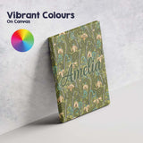 Personalised Name Nouveau Green Botanical Custom Modern Room Accent Contemporary Display Canvas Wall Art Print Decor Picture Ready to Hang