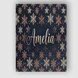 Personalised Name Elegant Gold Snowflake Custom  Interior Decorative Contemporary Canvas Wall Art Print Decor Picture Ready to Hang