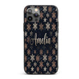 Elegant Gold Snowflake Dark Winter Printed Design Custom Name Protective Phone Case Mobile Cover Durable Everyday Smartphone Shock Resistant