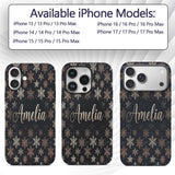 Elegant Gold Snowflake Dark Winter Printed Design Custom Name Protective Phone Case Mobile Cover Durable Everyday Smartphone Shock Resistant