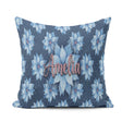 Custom Name Poinsettia Floral Seamless Pattern Elegant Christmas Square Filled Cushion Throw Pillow Sofa Bed Home Decor Zip Washable UK Made