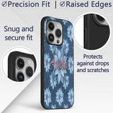 Blue Poinsettia Floral Winter Seamless Pattern Custom Name Protective Phone Case Mobile Cover Durable Everyday Smartphone Shock Resistant