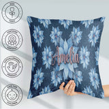 Custom Name Poinsettia Floral Seamless Pattern Elegant Christmas Square Filled Cushion Throw Pillow Sofa Bed Home Decor Zip Washable UK Made