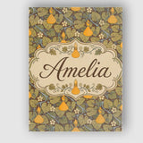 Personalised Name Autumn Gourd Vine Floral Custom  Unique Gift Idea Elegant Feature Canvas Wall Art Print Decor Picture Ready to Hang