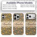 Autumn Gourd Vine Floral Seamless Pattern Rustic Custom Name Protective Phone Case Mobile Cover Durable Everyday Smartphone Shock Resistant