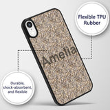 Natural Stone Wall Texture Decorative Design Custom Name Protective Phone Case Mobile Cover Durable Everyday Smartphone Shock Resistant
