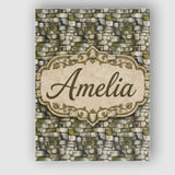 Personalised Name Mossy Stone Seamless Custom  Modern Room Accent Elegant Feature Canvas Wall Art Print Decor Picture Ready to Hang