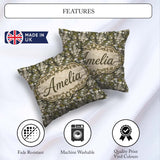 Custom Name Mossy Stone Wall Pattern Rustic Natural Rock Texture Square Filled Cushion Throw Pillow Sofa Bed Home Decor Zip Washable UK Made