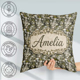 Custom Name Mossy Stone Wall Pattern Rustic Natural Rock Texture Square Filled Cushion Throw Pillow Sofa Bed Home Decor Zip Washable UK Made