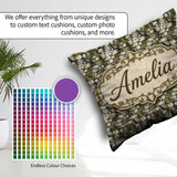 Custom Name Mossy Stone Wall Pattern Rustic Natural Rock Texture Square Filled Cushion Throw Pillow Sofa Bed Home Decor Zip Washable UK Made