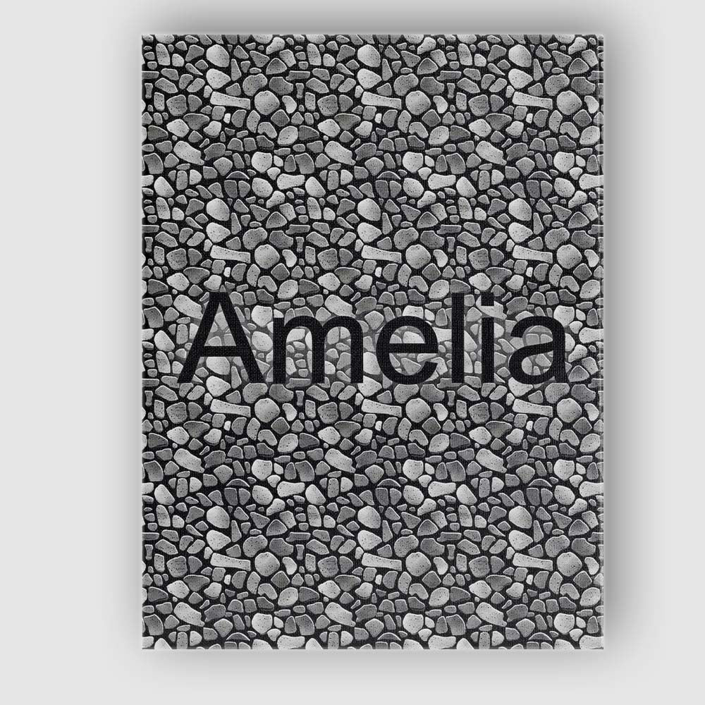 Personalised Name Black and Grey Pebble Custom  Modern Room Accent Elegant Feature Canvas Wall Art Print Decor Picture Ready to Hang