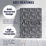 Personalised Name Black and Grey Pebble Custom  Modern Room Accent Elegant Feature Canvas Wall Art Print Decor Picture Ready to Hang