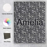 Personalised Name Black and Grey Pebble Custom  Modern Room Accent Elegant Feature Canvas Wall Art Print Decor Picture Ready to Hang