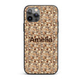 Warm Beige Stone Wall Seamless Pattern Rustic Custom Name Protective Phone Case Mobile Cover Durable Everyday Smartphone Shock Resistant