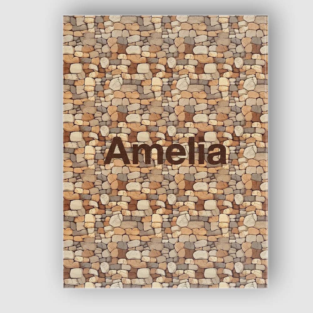 Personalised Name Warm Beige Stone Custom  Stylish Home Interior Unique Gift Idea Canvas Wall Art Print Decor Picture Ready to Hang