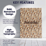 Personalised Name Warm Beige Stone Custom  Stylish Home Interior Unique Gift Idea Canvas Wall Art Print Decor Picture Ready to Hang
