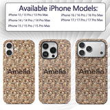 Warm Beige Stone Wall Seamless Pattern Rustic Custom Name Protective Phone Case Mobile Cover Durable Everyday Smartphone Shock Resistant