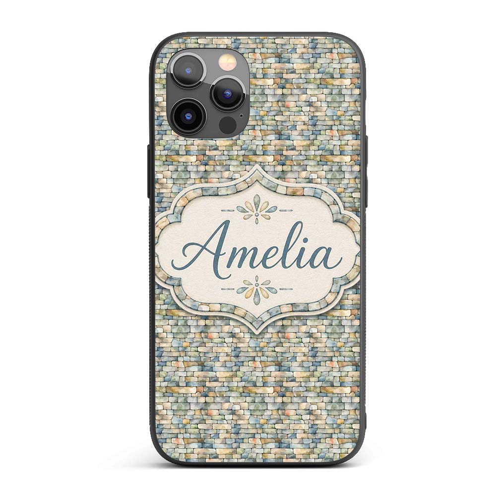 Mixed Colour Pebble Stone Seamless Printed Design Custom Name Protective Phone Case Mobile Cover Durable Everyday Smartphone Shock Resistant