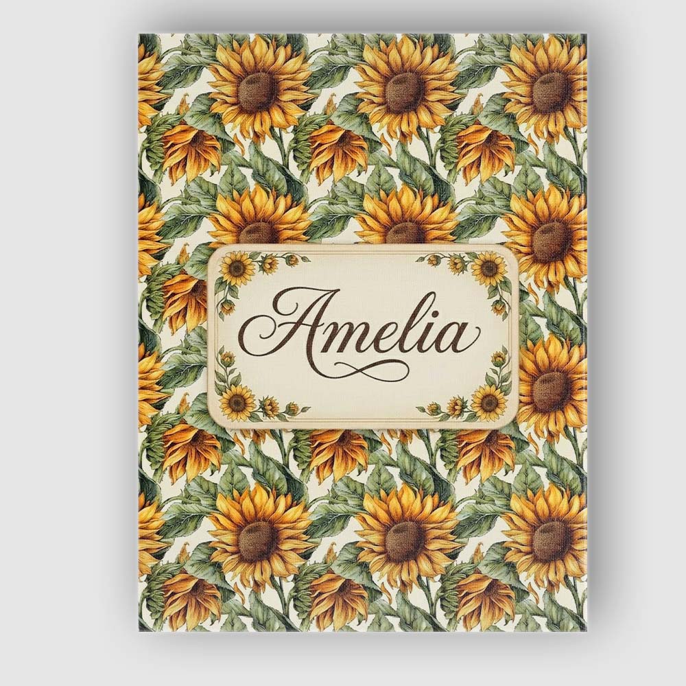 Personalised Name Realistic Sunflower Custom Modern Room Accent Creative Decorator Style Canvas Wall Art Print Decor Picture Ready to Hang