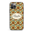 Realistic Sunflower Floral Decorative Design Custom Name Protective Phone Case Mobile Cover Durable Everyday Smartphone Shock Resistant