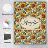 Personalised Name Realistic Sunflower Custom Modern Room Accent Creative Decorator Style Canvas Wall Art Print Decor Picture Ready to Hang