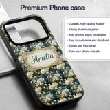 Elegant White Swan Floral Lake Seamless Pattern Custom Name Protective Phone Case Mobile Cover Durable Everyday Smartphone Shock Resistant