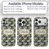 Elegant White Swan Floral Lake Seamless Pattern Custom Name Protective Phone Case Mobile Cover Durable Everyday Smartphone Shock Resistant