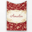 Red Floral Seamless Pattern Thoughtful Gift Idea Cute Unique Gift  Personalised Custom Name Super Soft Fleece Blanket Bed Sofa Throw