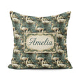 Custom Name Graceful Swan Lake Floral Seamless Pattern Botanical Square Filled Cushion Throw Pillow Sofa Bed Home Decor Zip Washable UK Made