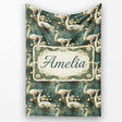 Graceful Swan Lake Floral Seamless Pattern Classic Botanical Water  Personalised Custom Name Super Soft Fleece Blanket Bed Sofa Throw