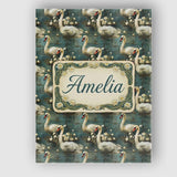 Personalised Name Graceful Swan Lake Floral Custom  Bespoke Interior Contemporary Canvas Wall Art Print Decor Picture Ready to Hang