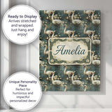 Personalised Name Graceful Swan Lake Floral Custom  Bespoke Interior Contemporary Canvas Wall Art Print Decor Picture Ready to Hang