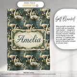 Graceful Swan Lake Floral Seamless Pattern Classic Botanical Water  Personalised Custom Name Super Soft Fleece Blanket Bed Sofa Throw