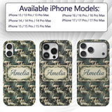 Graceful Swan Lake Floral Seamless Printed Design Custom Name Protective Phone Case Mobile Cover Durable Everyday Smartphone Shock Resistant