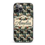 Dark Swan Floral Water Garden Seamless Pattern Custom Name Protective Phone Case Mobile Cover Durable Everyday Smartphone Shock Resistant