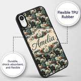 Dark Swan Floral Water Garden Seamless Pattern Custom Name Protective Phone Case Mobile Cover Durable Everyday Smartphone Shock Resistant