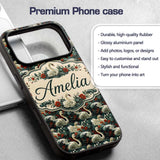 Dark Swan Floral Water Garden Seamless Pattern Custom Name Protective Phone Case Mobile Cover Durable Everyday Smartphone Shock Resistant