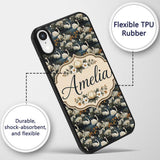 Luxury Swan Floral Night Lake Seamless Pattern Custom Name Protective Phone Case Mobile Cover Durable Everyday Smartphone Shock Resistant
