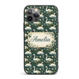 Soft Swan Lake Floral Seamless Printed Design Custom Name Protective Phone Case Mobile Cover Durable Everyday Smartphone Shock Resistant