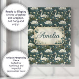 Personalised Name Soft Swan Lake Floral Custom  Modern Room Accent Elegant Feature Canvas Wall Art Print Decor Picture Ready to Hang