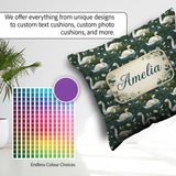 Custom Name Soft Swan Lake Floral Seamless Calm Nature Botanical Square Filled Cushion Throw Pillow Sofa Bed Home Decor Zip Washable UK Made