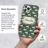 Soft Swan Lake Floral Seamless Printed Design Custom Name Protective Phone Case Mobile Cover Durable Everyday Smartphone Shock Resistant