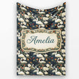 White Swan Tulip Floral Seamless Pattern Elegant Water Garden  Personalised Custom Name Super Soft Fleece Blanket Bed Sofa Throw
