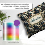Custom Name White Swan Tulip Floral Pattern Elegant Water Garden Square Filled Cushion Throw Pillow Sofa Bed Home Decor Zip Washable UK Made